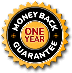 365-Day 100% Money-Back Guarantee Seal